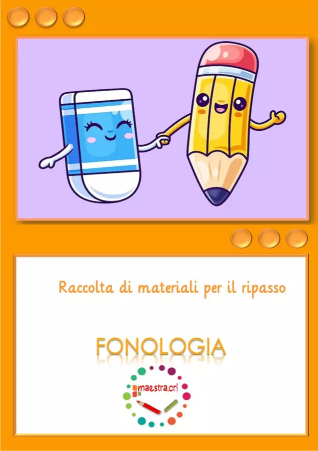 Fonologia - Raccolta di materiali per il ripasso Esercizi - Fonologia - Raccolta di materiali per il ripasso - maestra.cri - Pagina di copertina