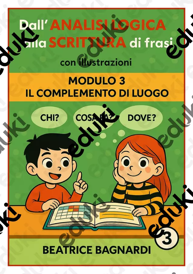 P. 3 Il complemento di luogo. "Dall'immagine alla frase" Esercizi - P. 3 Il complemento di luogo. "Dall'immagine alla frase" - BeaBa - maestra - - Pagina di copertina