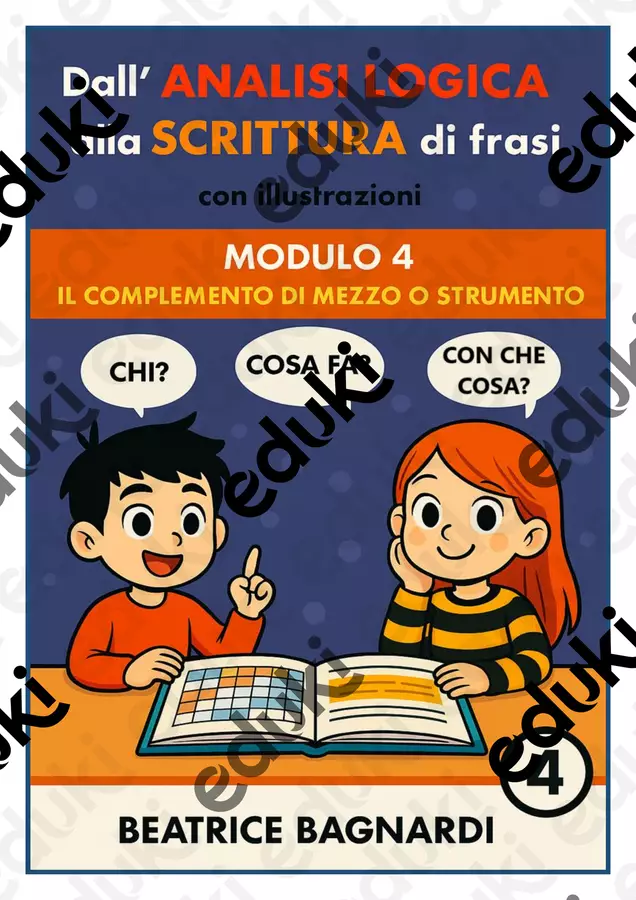 p.4 Il complemento di mezzo, dall'immagine alla frase Esercizi - p.4 Il complemento di mezzo, dall'immagine alla frase - BeaBa - maestra - - Pagina di copertina