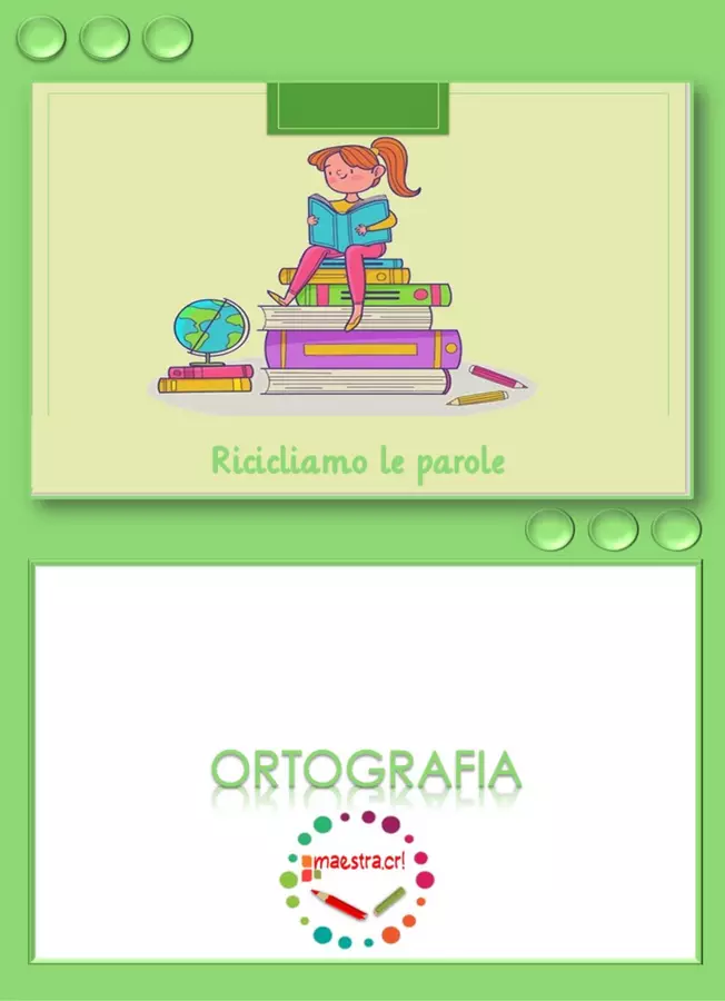 Riepilogo ortografico: Ricicliamo le parole Esercizi - Riepilogo ortografico: Ricicliamo le parole - maestra.cri - Pagina di copertina