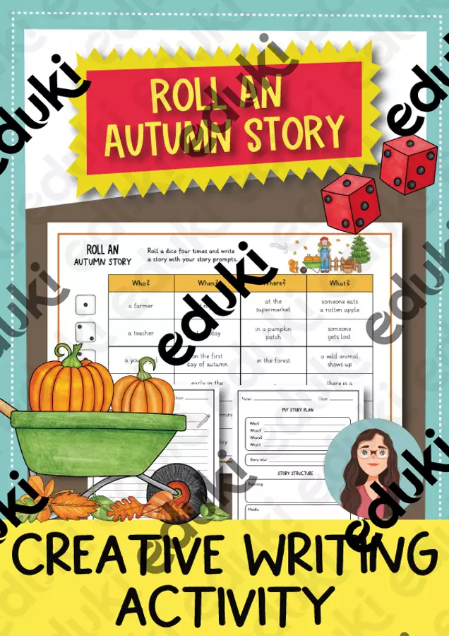 Roll an autumn Story: creative writing activity; 2 differenziati (inglese) Schede informative - Roll an autumn Story: creative writing activity; 2 differenziati (inglese) - Brighter Day Classroom - Pagina di copertina