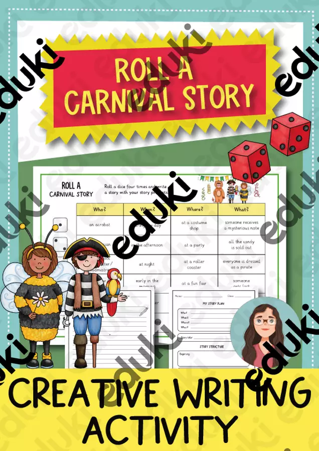Roll a Carnival story - scrittura creativa; differenziata a 2 vie (inglese) Schede informative - Roll a Carnival story - scrittura creativa; differenziata a 2 vie (inglese) - Brighter Day Classroom - Pagina di copertina