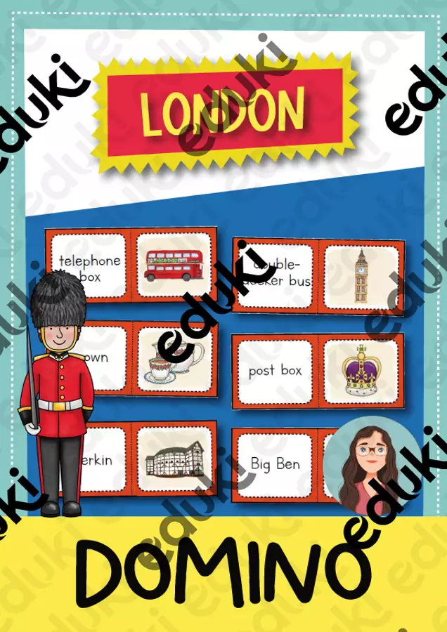 London Domino-Game (English) / Gioco del domino di Londra (inglese) Schede informative - London Domino-Game (English) / Gioco del domino di Londra (inglese) - Brighter Day Classroom - Pagina di copertina