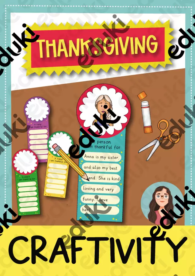 Thanksgiving craftivity (Inglese) Materiale di supporto/inclusione - Thanksgiving craftivity (Inglese) - Brighter Day Classroom - Pagina di copertina