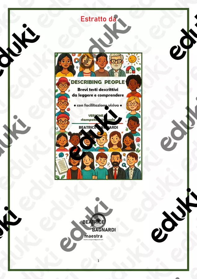 estratto DESCRIBING PEOPLE minuscolo Esercizi - estratto DESCRIBING PEOPLE minuscolo - BeaBa - maestra - - Pagina di copertina