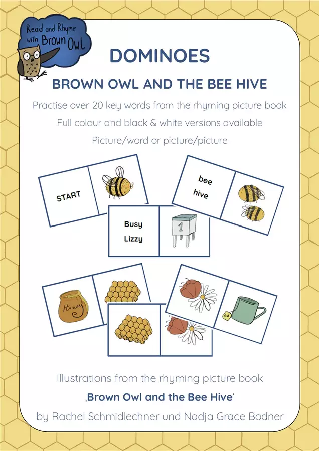 Brown Owl and the Bee hive - DOMINOES Materiale per pittura e bricolage - Brown Owl and the Bee hive - DOMINOES - Read and Rhyme with Brown Owl - Pagina di copertina