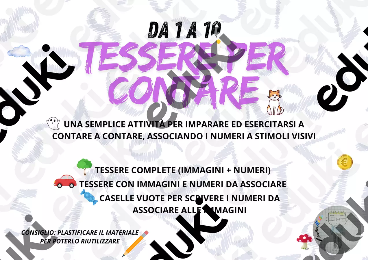 DA 1 A 10 - TESSERE PER CONTARE Esercizi - DA 1 A 10 - TESSERE PER CONTARE - Matteo Franco - Pagina di copertina