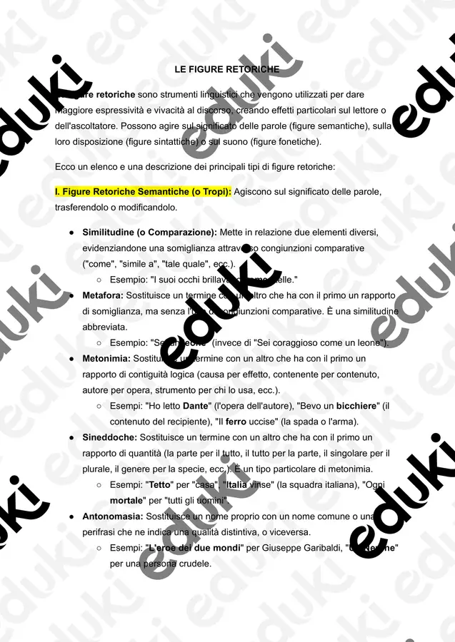 I vari tipi di figure retoriche Materiale di supporto/inclusione - I vari tipi di figure retoriche - Arte&Sostegno - Pagina di copertina