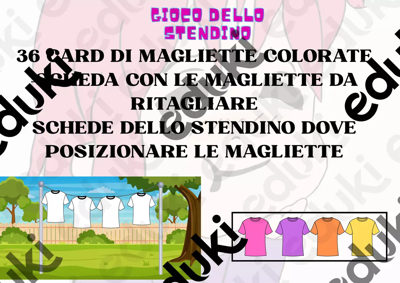 GIOCO DELLO STENDINO: COLORI Flashcard - GIOCO DELLO STENDINO: COLORI - educatrice_oepac - Pagina di copertina