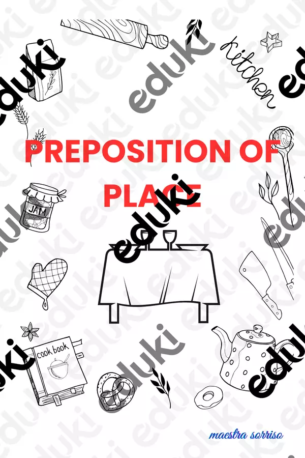 Preposition of place . Read, draw and colour Esercizi - Preposition of place . Read, draw and colour - La maestra sorriso - Pagina di copertina