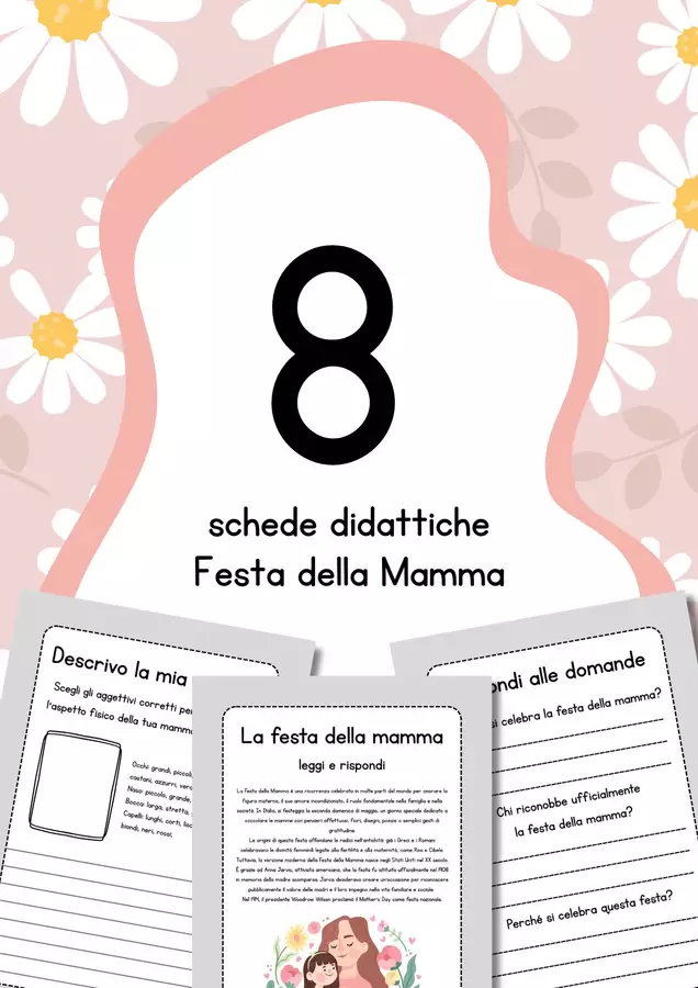 Schede didattiche Festa della Mamma Esercizi - Schede didattiche Festa della Mamma - MilleLibriPerBambini - Pagina di copertina