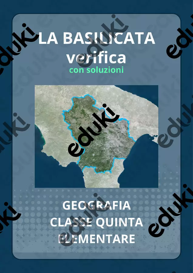 VERIFICA REGIONE BASILICATA - GEOGRAFIA CLASSE QUINTA Compiti in classe/Test - VERIFICA REGIONE BASILICATA - GEOGRAFIA CLASSE QUINTA - Spassocartaforbice - Pagina di copertina
