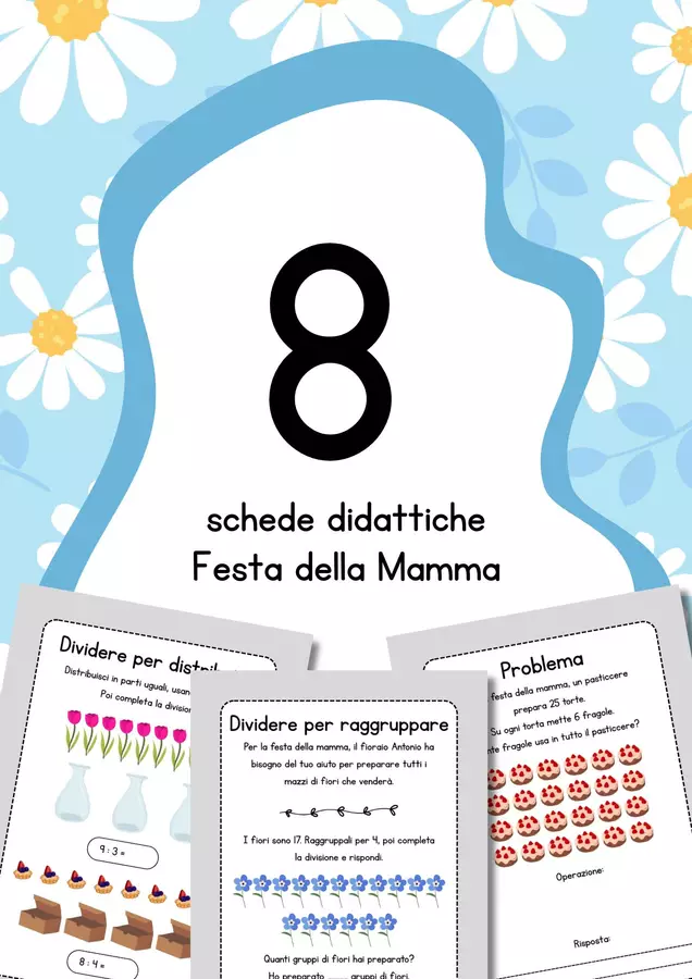 Schede di matematica per la Festa della Mamma - classe seconda Esercizi - Schede di matematica per la Festa della Mamma - classe seconda - MilleLibriPerBambini - Pagina di copertina