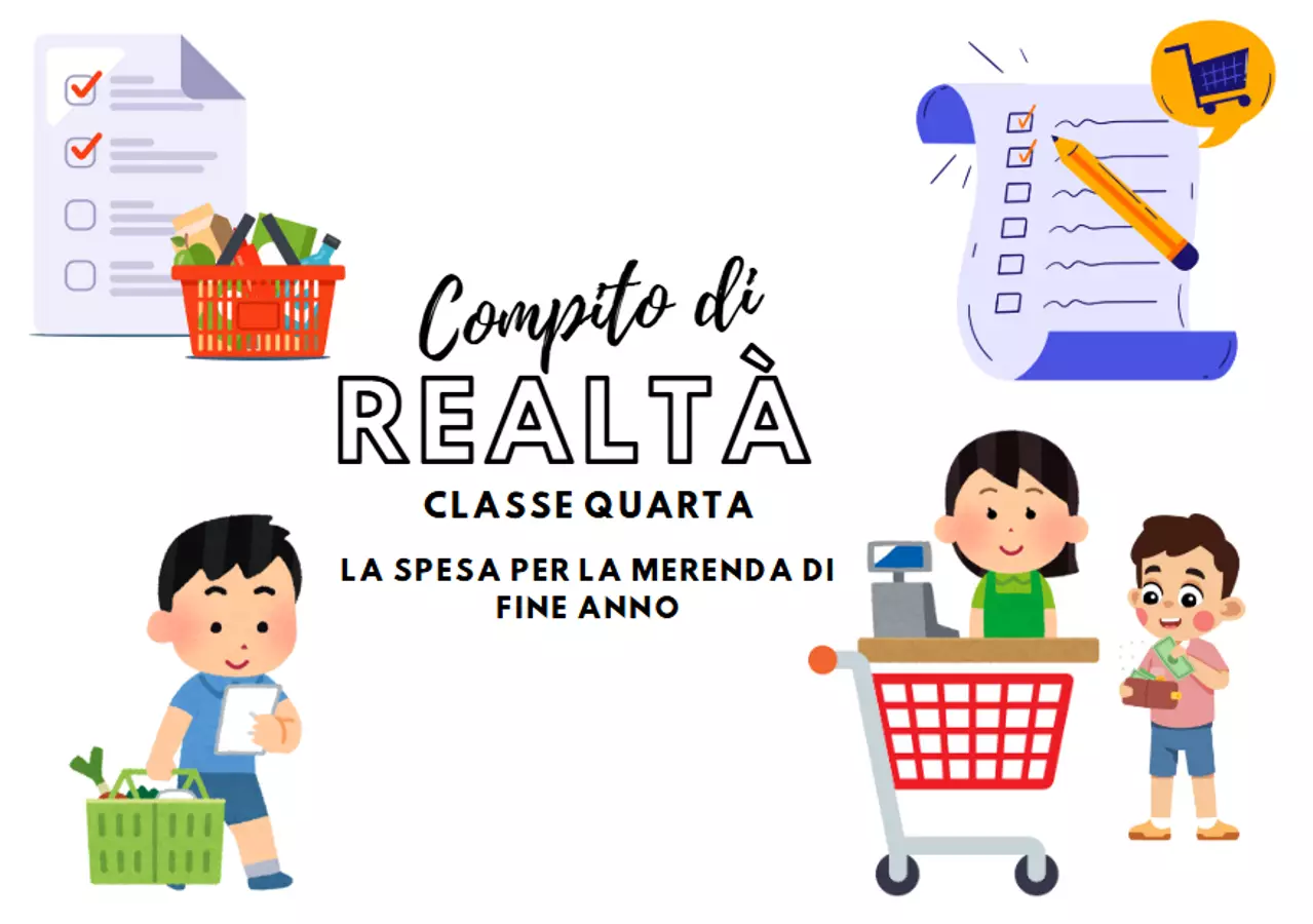 COMPITO DI REALTA' - SPESA PER MERENDA DI FINE ANNO - CL.4 Materiale interattivo - COMPITO DI REALTA' - SPESA PER MERENDA DI FINE ANNO - CL.4 - Marta Muratore - Pagina di copertina