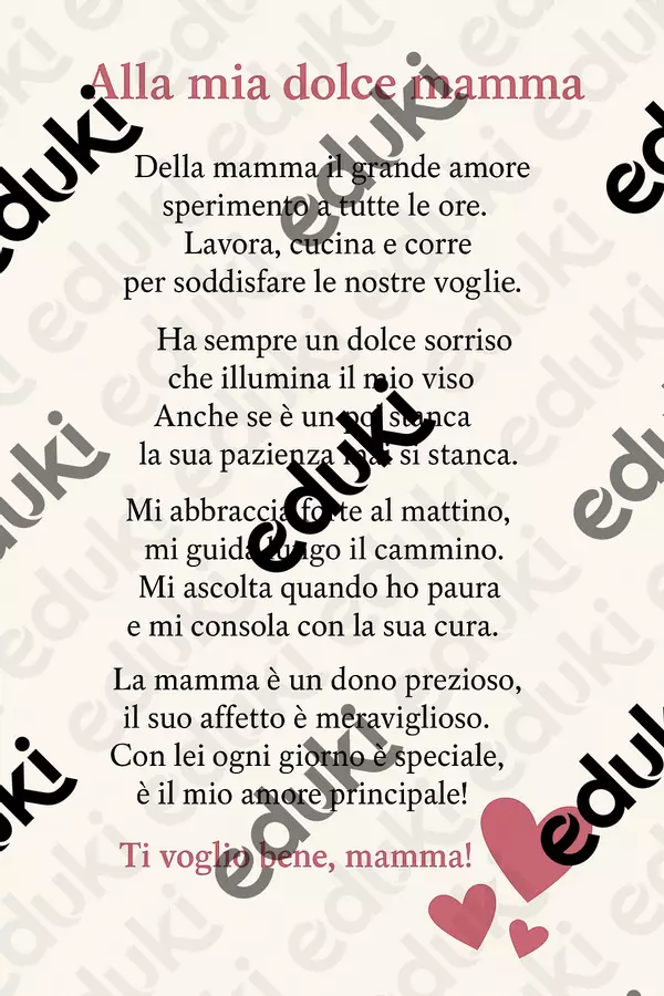Poesia "Mamma" Testo - Poesia "Mamma" - Maestra Antonella - Pagina di copertina