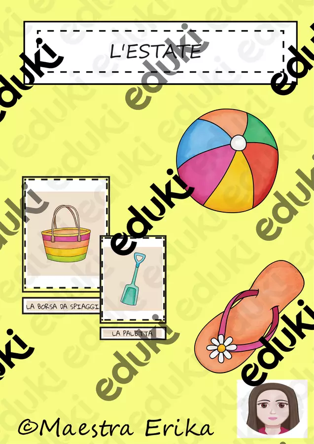 "L'estate": flashcards Flashcard - "L'estate": flashcards - Maestra Erika - Pagina di copertina