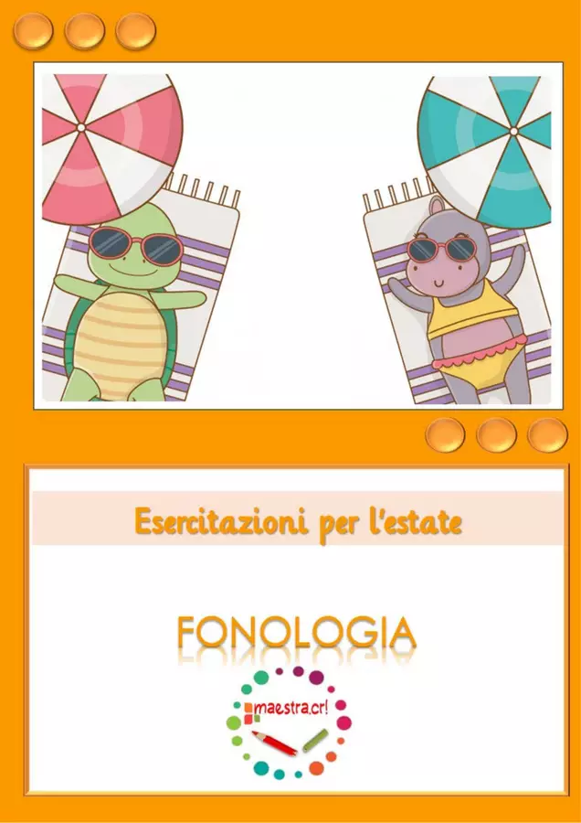 Esercitazioni per le vacanze_Fonologia Esercizi - Esercitazioni per le vacanze_Fonologia - maestra.cri - Pagina di copertina