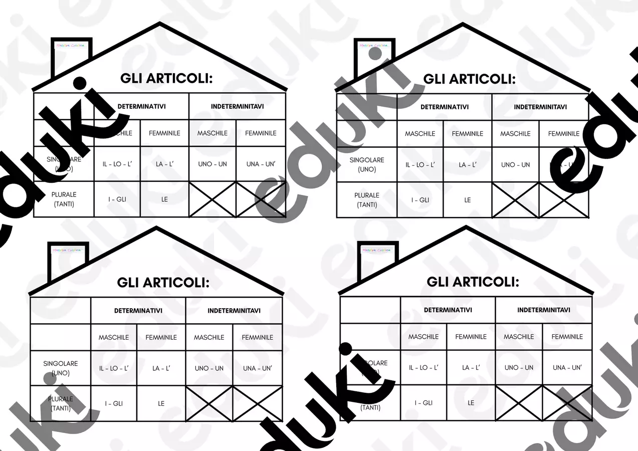 Casa degli Articoli Materiale di supporto/inclusione - Casa degli Articoli - Maestra Cristina - Pagina di copertina