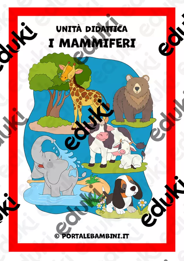 I mammiferi - Unità didattica Presentazioni / Lavagne - I mammiferi - Unità didattica - Cuorfolletto Creative Shop - Pagina di copertina