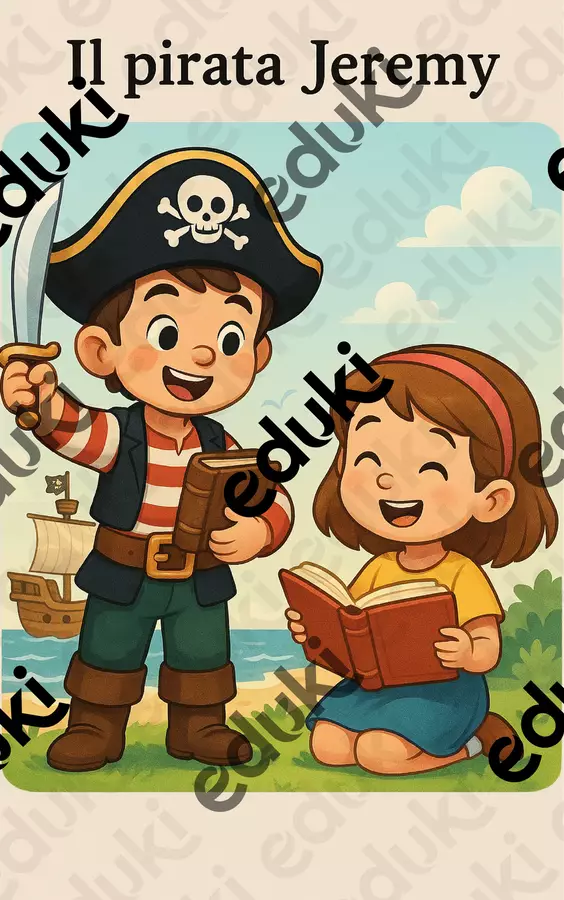IL PIRATA JEREMY, COMPRENSIONE + DOMANDE (CLASSI 1-2 PRIMARIA) E PER BES Materiale di supporto/inclusione - IL PIRATA JEREMY, COMPRENSIONE + DOMANDE (CLASSI 1-2 PRIMARIA) E PER BES - Teacher Fra Bonny - Pagina di copertina