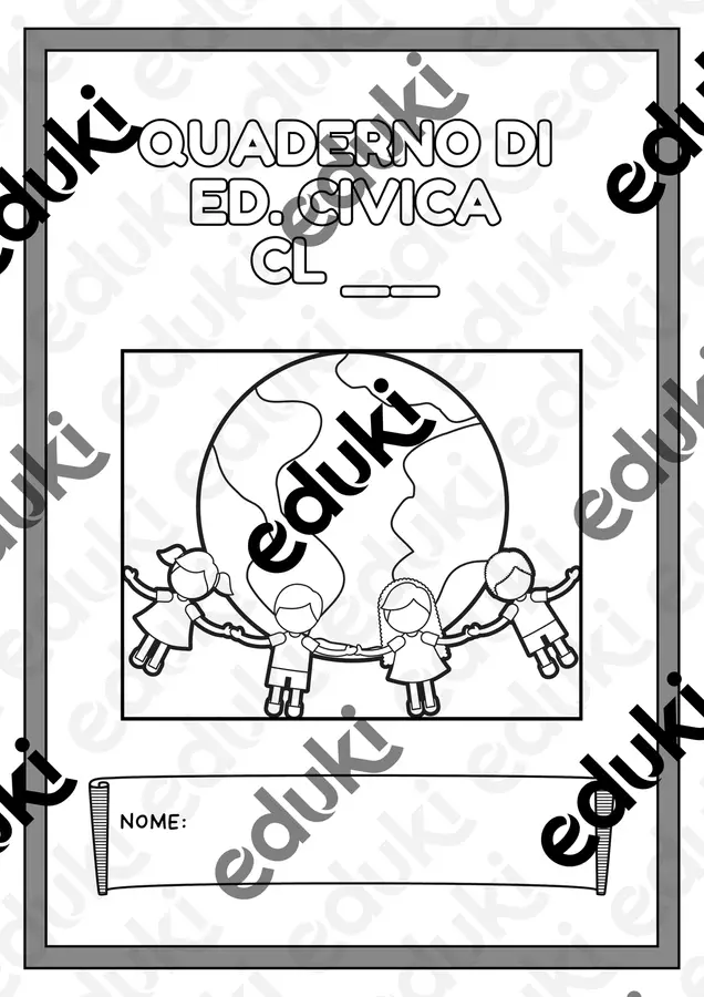 Quaderno di Educazione Civica Cl 1-2 Piani di lezione - Quaderno di Educazione Civica Cl 1-2 - Maestradituttounpò - Pagina di copertina