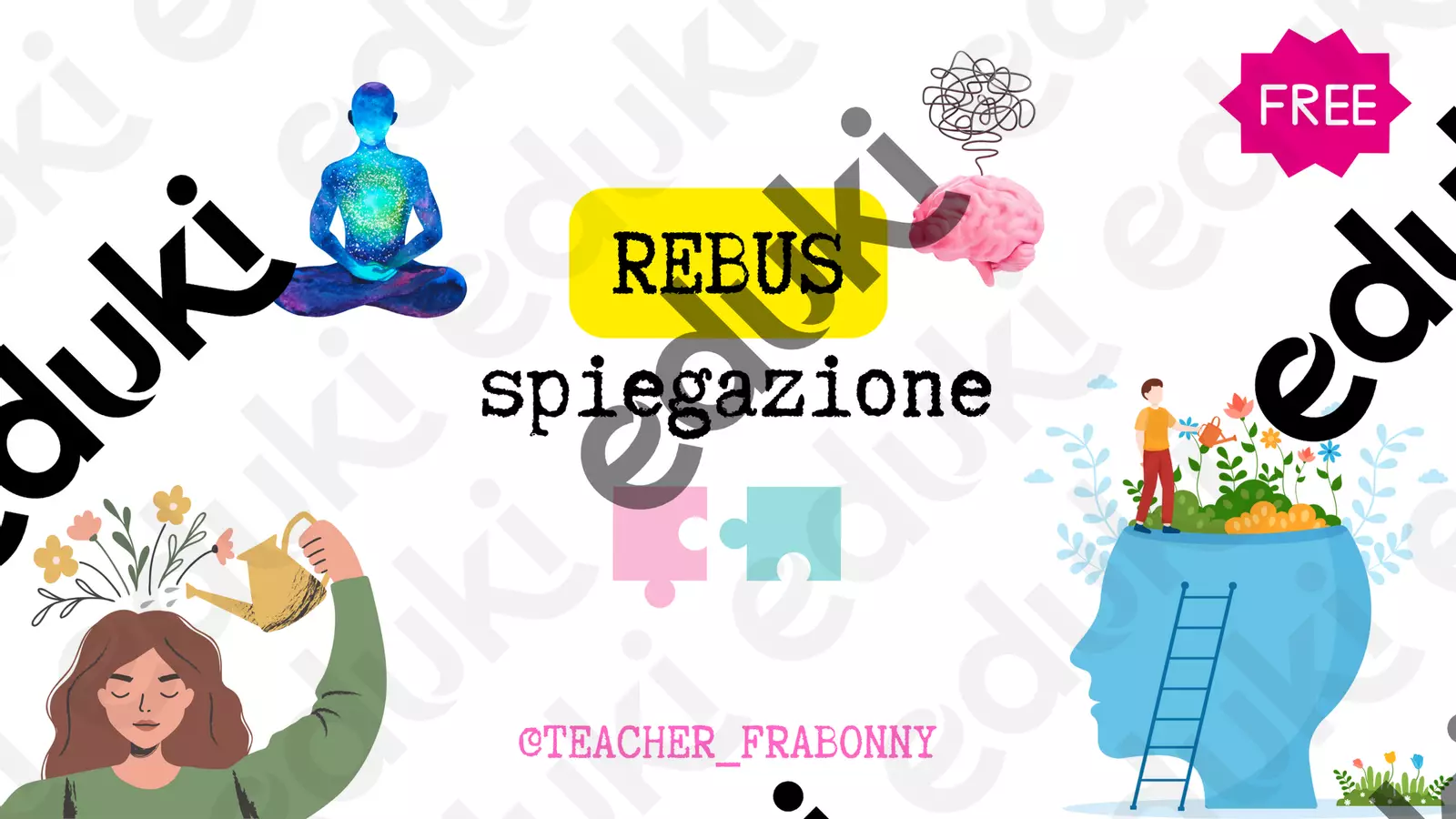 Spiegazione , che cos'è un Rebus Materiale di supporto/inclusione - Spiegazione , che cos'è un Rebus - Teacher Fra Bonny - Pagina di copertina