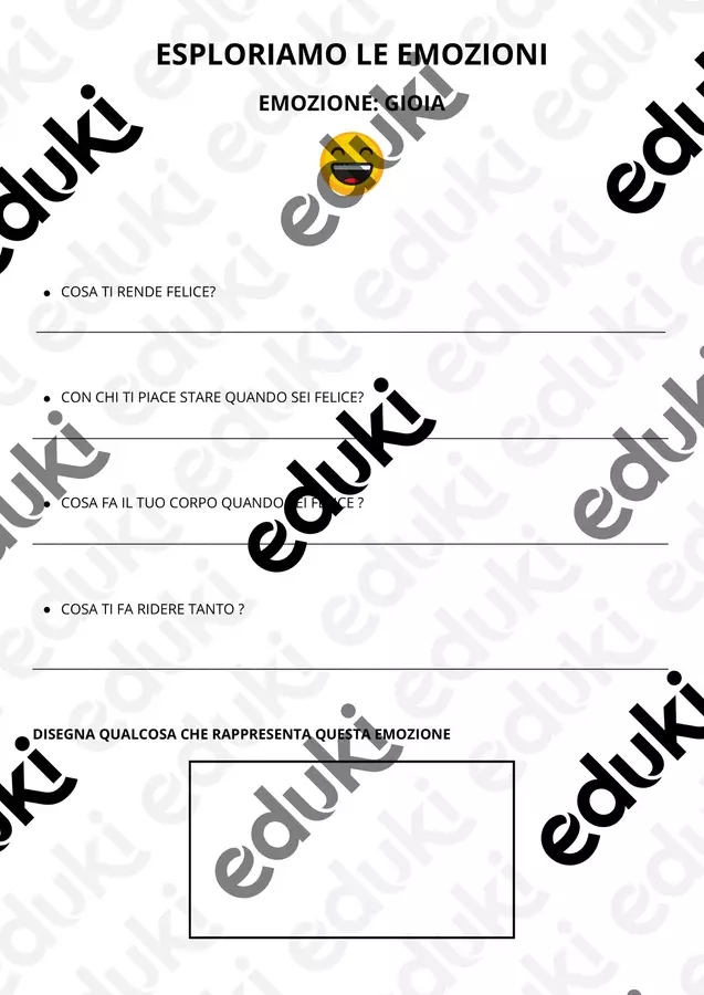 Tabelle emozioni da completare Esercizi - Tabelle emozioni da completare - eduAle - Pagina di copertina