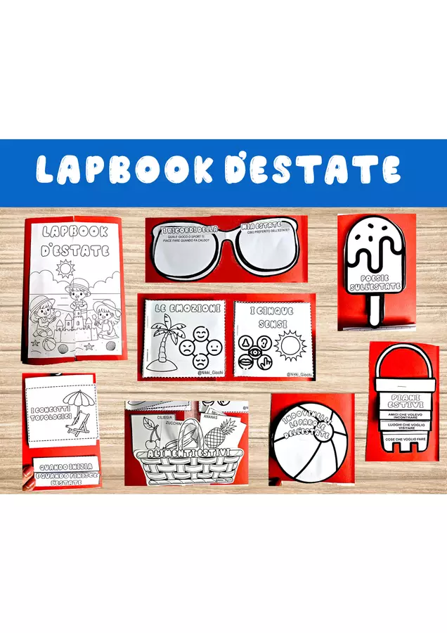 Lapbook d'estate Esercizi - Lapbook d'estate - Nikki_Giochi - Pagina di copertina