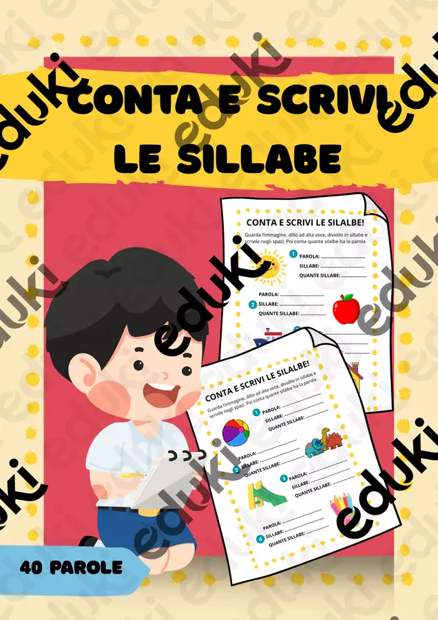 40 Parole per Esercitarsi sulle Sillabe! Esercizi - 40 Parole per Esercitarsi sulle Sillabe! - SostegnO 2.0 - Pagina di copertina