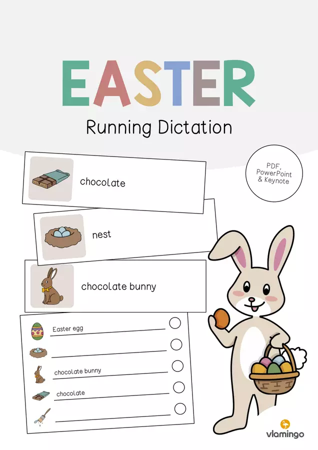 Easter / Pasqua: Running Dictation (Dettato in movimento per la lezione d'inglese) Esercizi - Easter / Pasqua: Running Dictation (Dettato in movimento per la lezione d'inglese) - vlamingo - Pagina di copertina