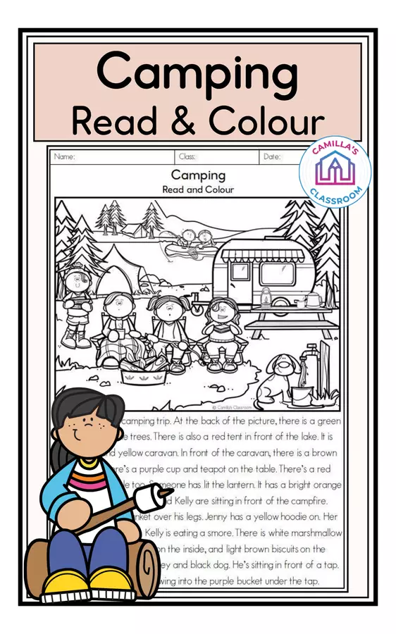 Camping Read & Colour Esercizi - Camping Read & Colour - Camilla's Classroom - Pagina di copertina