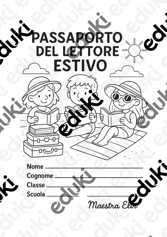 PASSAPORTO DEL LETTORE ESTIVO Altro tipo di materiale - PASSAPORTO DEL LETTORE ESTIVO - Maestra Elvi - Pagina di copertina