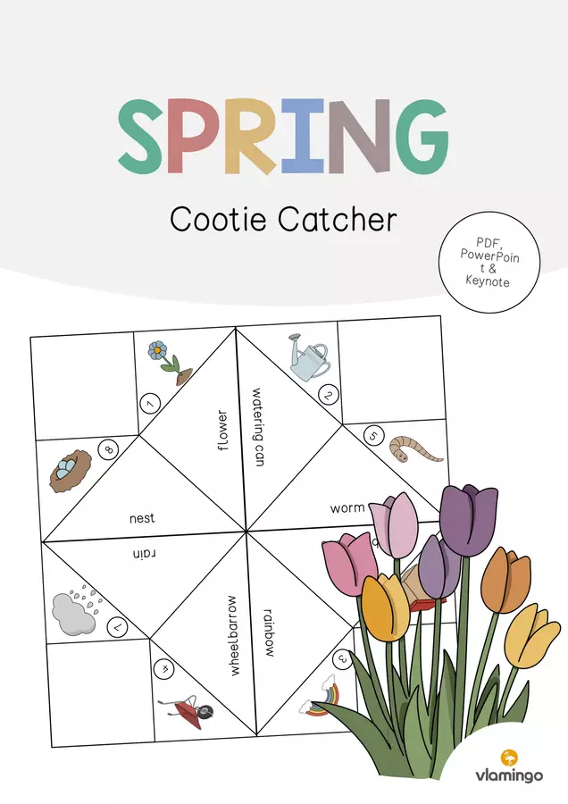 Spring / Primavera: Cootie Catcher (Gioco per la lezione d'inglese) Materiale interattivo - Spring / Primavera: Cootie Catcher (Gioco per la lezione d'inglese) - vlamingo - Pagina di copertina