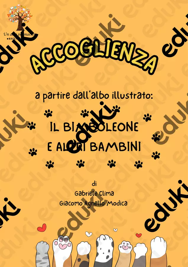 Back to school con " IL BIMBOLEONE E ALTRI BAMBINI" Materiale per pittura e bricolage - Back to school con " IL BIMBOLEONE E ALTRI BAMBINI" - Un albo per maestra - Pagina di copertina
