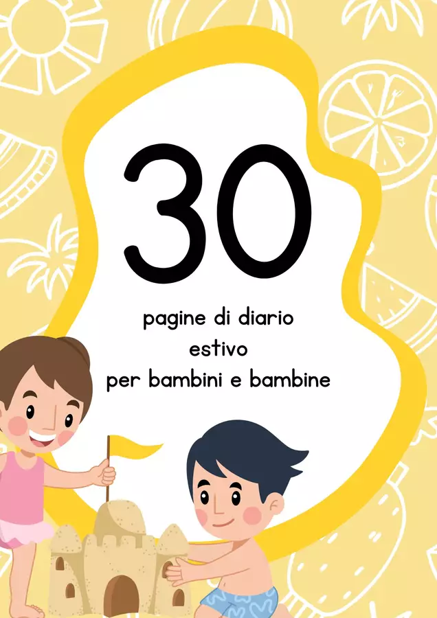 Diario dell’estate per bambini in PDF Altro tipo di materiale - Diario dell’estate per bambini in PDF - MilleLibriPerBambini - Pagina di copertina