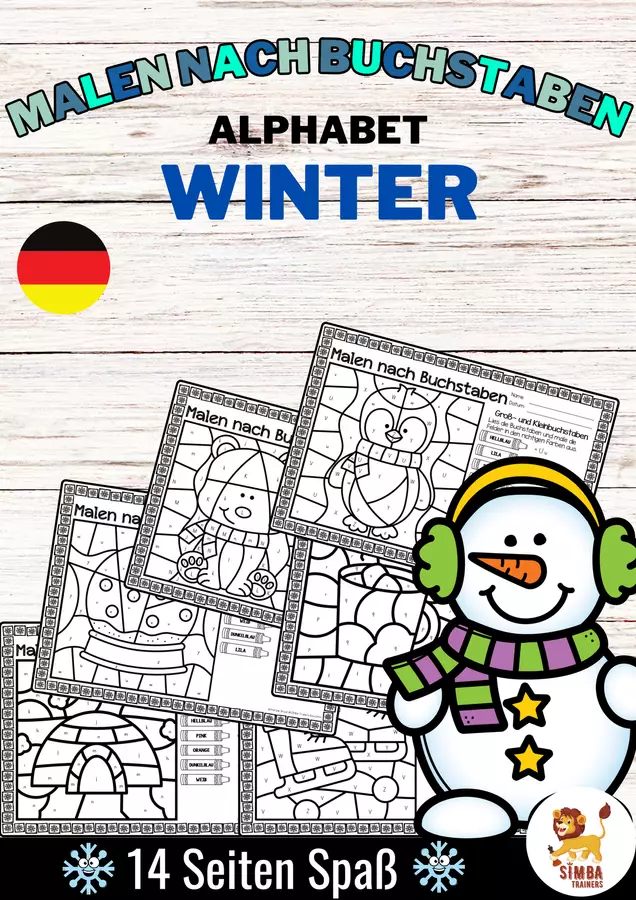 Malen nach Buchstaben - Alphabet (Winter) Jahreszeiten Inverno Stagioni Tedesco Esercizi - Malen nach Buchstaben - Alphabet (Winter) Jahreszeiten Inverno Stagioni Tedesco - SIMBA Trainers Education - Pagina di copertina