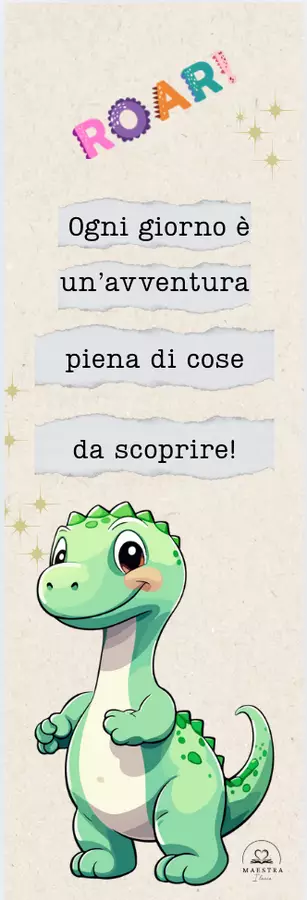 SEGNALIBRO TEMA DINOSAURI Altro tipo di materiale - SEGNALIBRO TEMA DINOSAURI - maestra.ilaria - Pagina di copertina