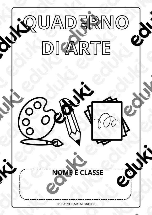 COPERTINA PER IL QUADERNO DI ARTE Clipart / Immagini originali - COPERTINA PER IL QUADERNO DI ARTE - Spassocartaforbice - Pagina di copertina