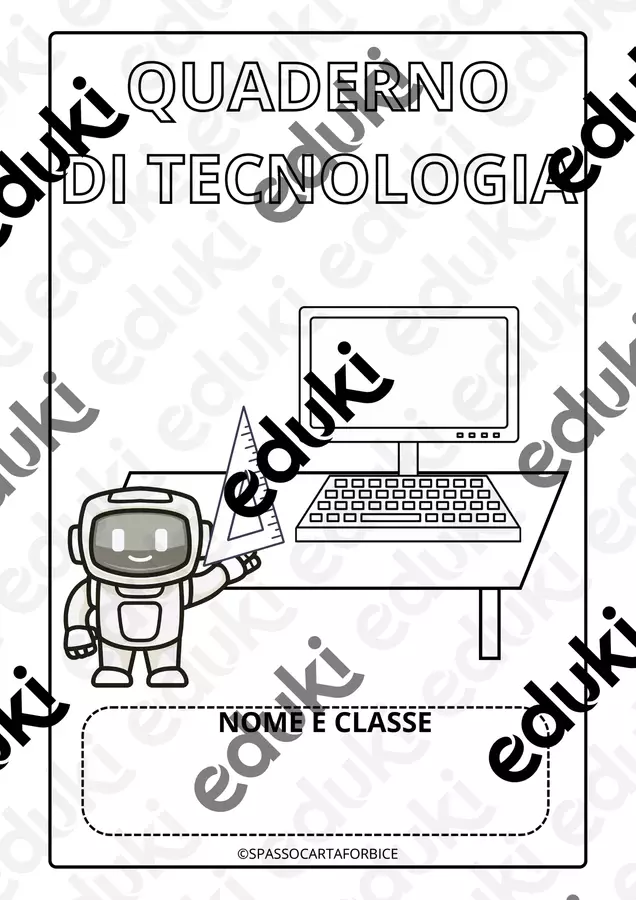 COPERTINA PER QUADERNO DI TECNOLOGIA Clipart / Immagini originali - COPERTINA PER QUADERNO DI TECNOLOGIA - Spassocartaforbice - Pagina di copertina