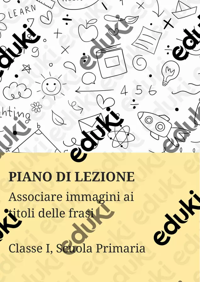 Associare immagini ai titoli delle frasi Piani di lezione - Associare immagini ai titoli delle frasi - Maestra di Italiano - Pagina di copertina