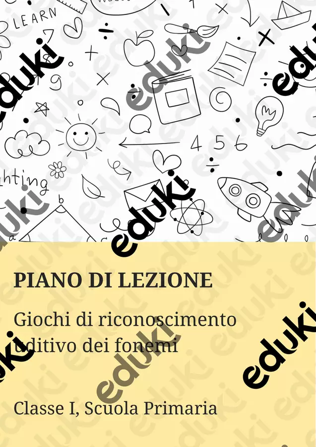 Giochi di riconoscimento uditivo dei fonemi Piani di lezione - Giochi di riconoscimento uditivo dei fonemi - Maestra di Italiano - Pagina di copertina