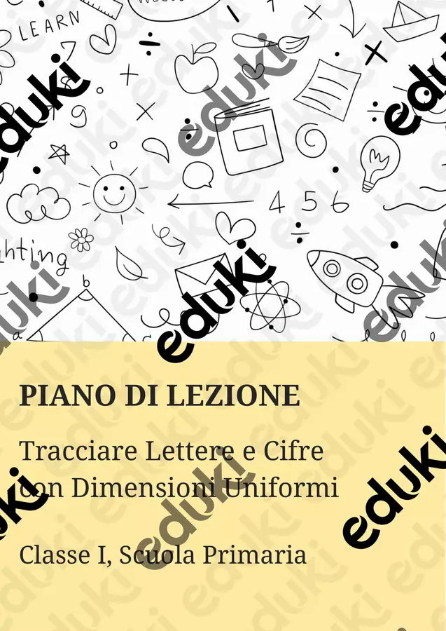 Tracciare Lettere e Cifre - Piano di Lezione Piani di lezione - Tracciare Lettere e Cifre - Piano di Lezione - Maestra di Italiano - Pagina di copertina