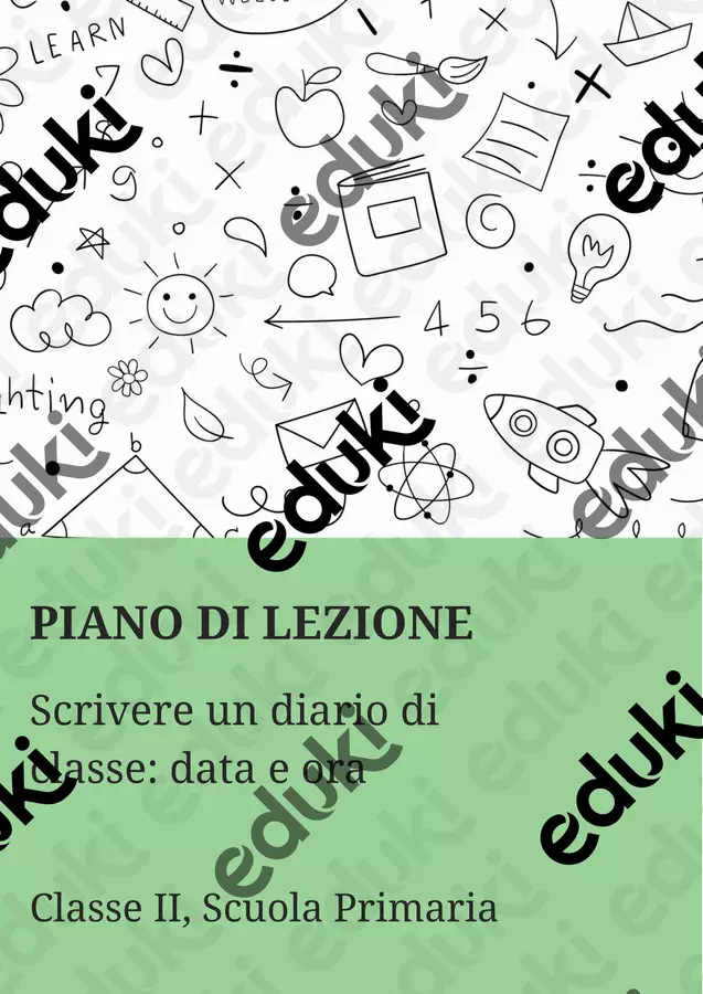 Scrivere un diario di classe: data e ora Piani di lezione - Scrivere un diario di classe: data e ora - Maestra di Italiano - Pagina di copertina