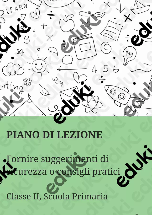 Fornire suggerimenti di sicurezza o consigli pratici Piani di lezione - Fornire suggerimenti di sicurezza o consigli pratici - Maestra di Italiano - Pagina di copertina