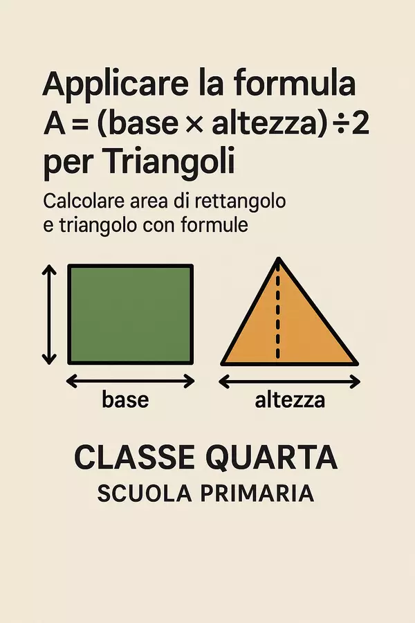 Calcolare l'area del triangolo con formula Esercizi - Calcolare l'area del triangolo con formula - Matematica Insieme - Pagina di copertina