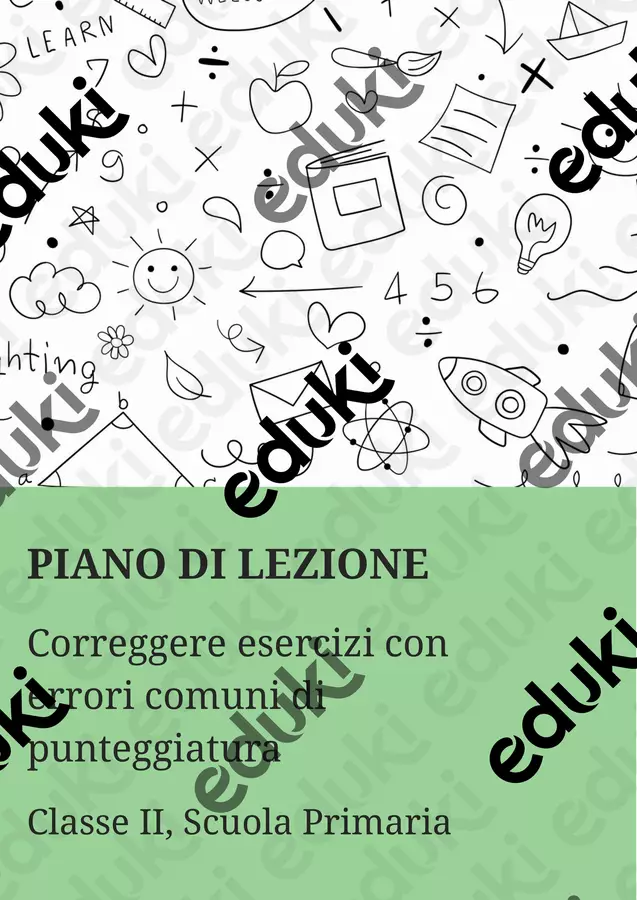 Correggere esercizi con errori comuni di punteggiatura Piani di lezione - Correggere esercizi con errori comuni di punteggiatura - Maestra di Italiano - Pagina di copertina
