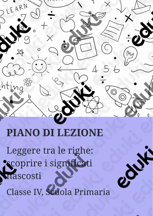 Leggere tra le righe scoprire i significati nascosti Piani di lezione - Leggere tra le righe scoprire i significati nascosti - Maestra di Italiano - Pagina di copertina