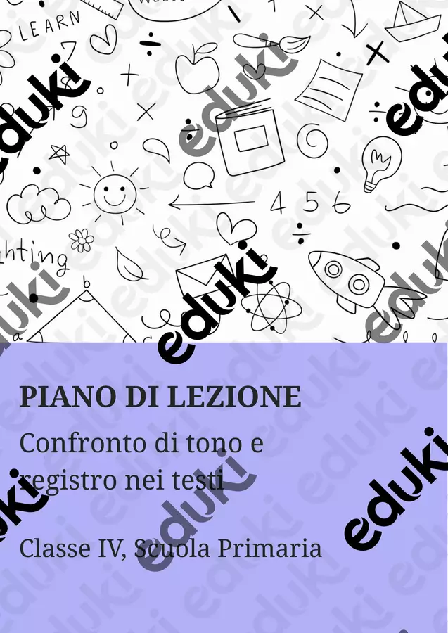 Confronto di tono e registro nei testi - PL Piani di lezione - Confronto di tono e registro nei testi - PL - Maestra di Italiano - Pagina di copertina