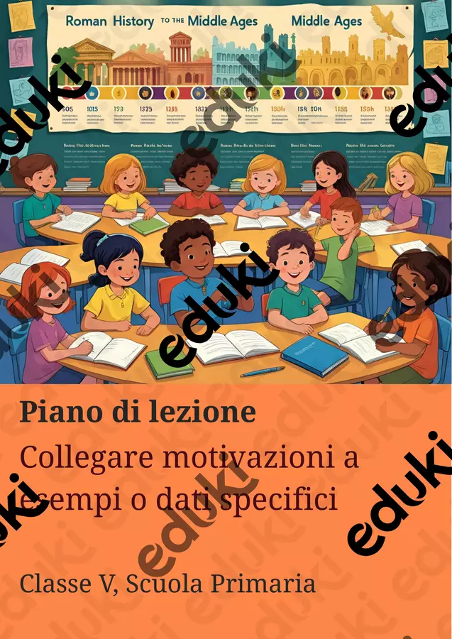 Collegare motivazioni a esempi o dati specifici Piani di lezione - Collegare motivazioni a esempi o dati specifici - Maestra di Italiano - Pagina di copertina