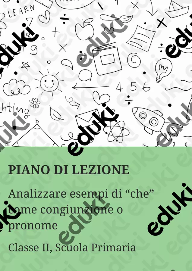 Analizzare esempi di “che” come congiunzione o pronome Piani di lezione - Analizzare esempi di “che” come congiunzione o pronome - Maestra di Italiano - Pagina di copertina